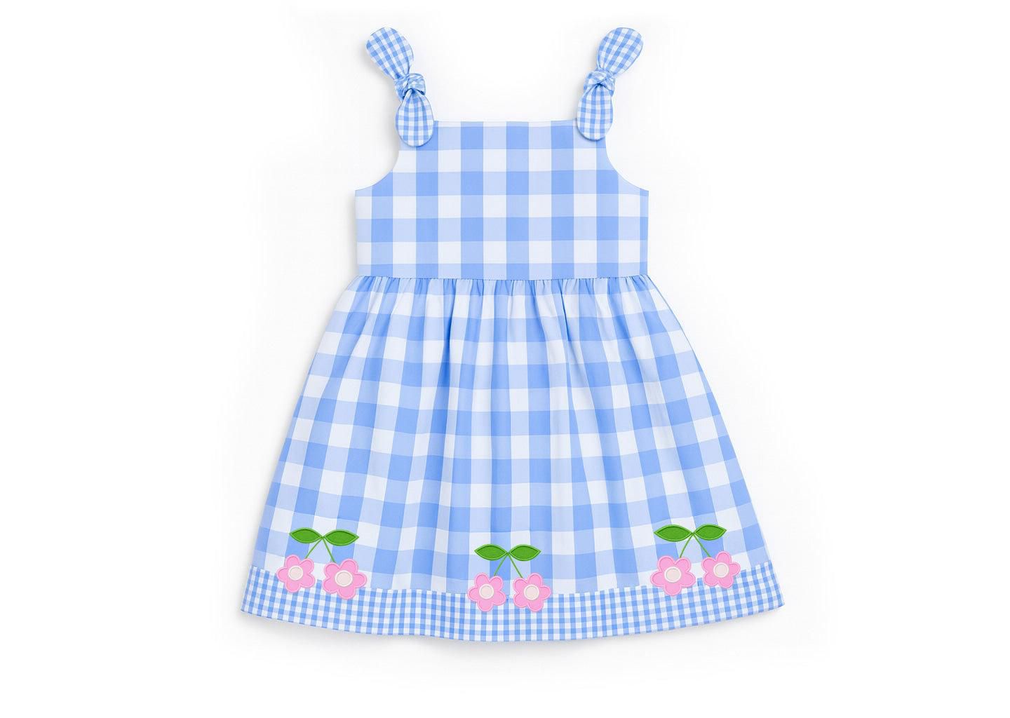 Платье Florence Eiseman Gingham Dress для девочек, цвет: Синий — фото 1