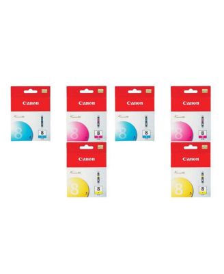 2 Pack CLI-8 3-Color Ink Kit with Cyan, Magenta & Yellow Inks for Select PIXMA iP, MP, MX, Pro Series Printers