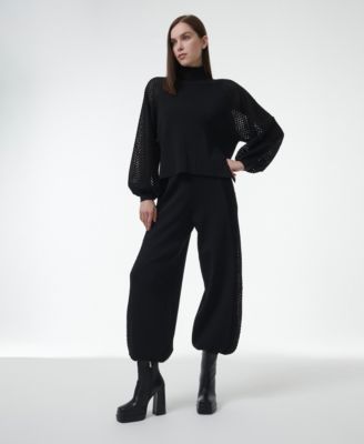 Women's Mesh Detail Knit Trousers