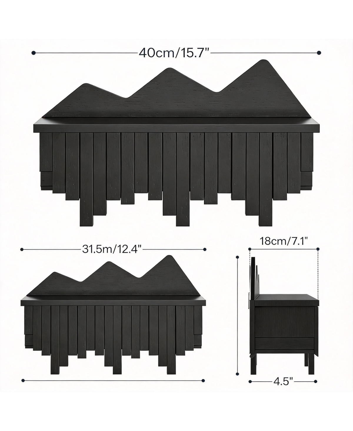 Yigii Bamboo Wall Coat Rack with 6 Hooks & Shelf for Hats