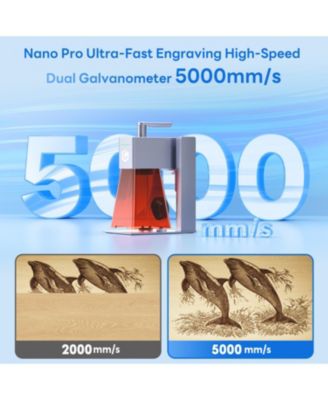 Nano Pro Laser Engraver: 5000mm/s Speed, 0.01mm Precision, Cuts 10mm Wood & 4.5mm Acrylic, LightBurn Compatible