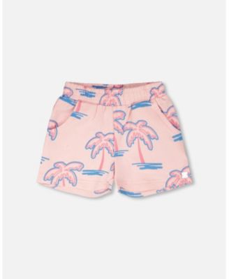 Big Girls French Terry Shorts Palm Print
