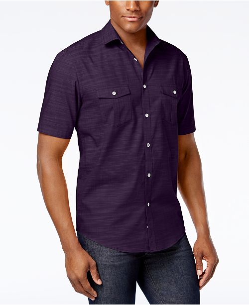 Alfani Men S Warren Textured Short Sleeve Shirt Created For