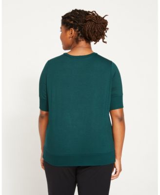 Women's Plus Size Liquid Jersey Rib Hem Tee