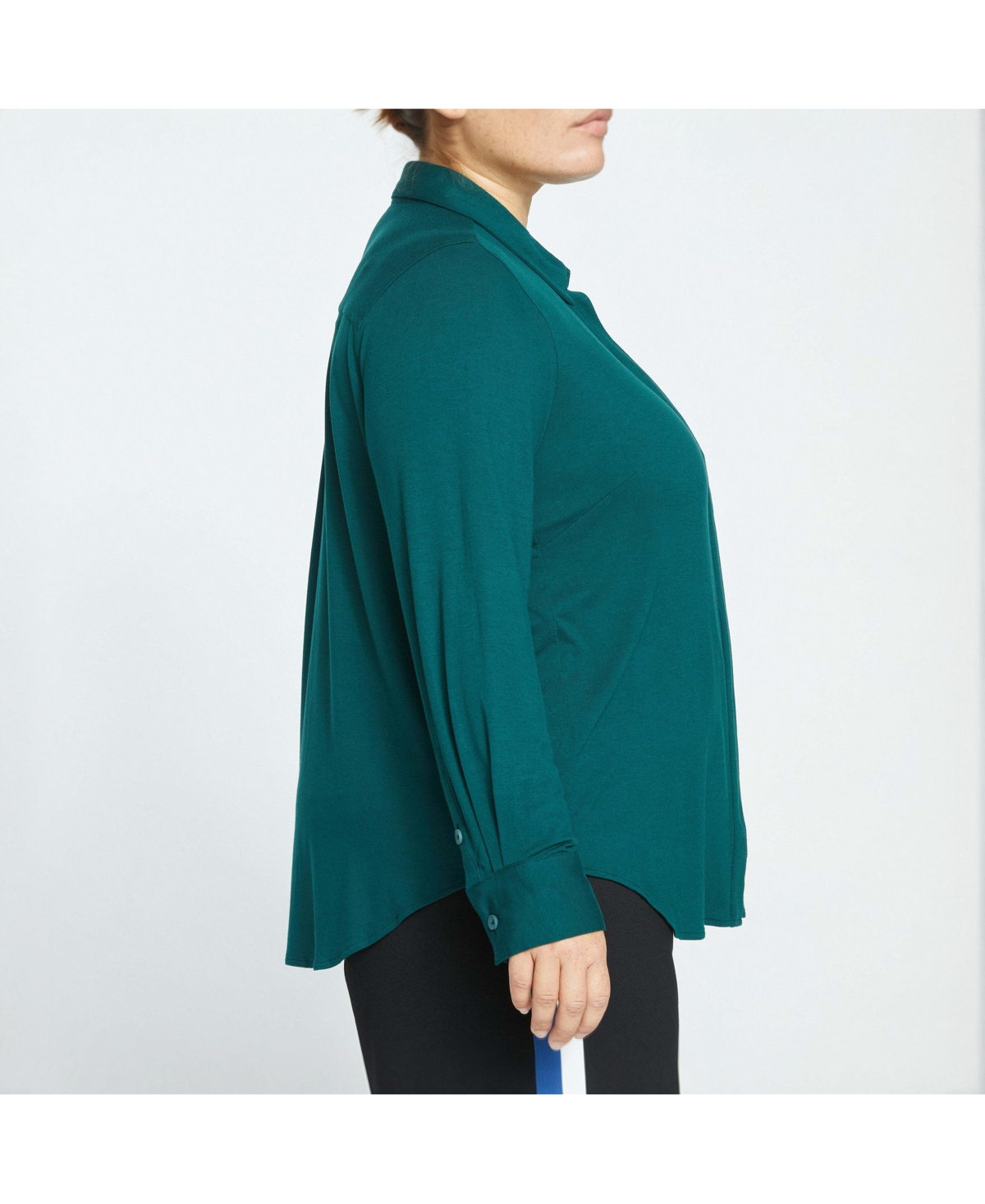 Universal Standard Women's Plus Elbe Liquid Jersey Shirt Classic Fit