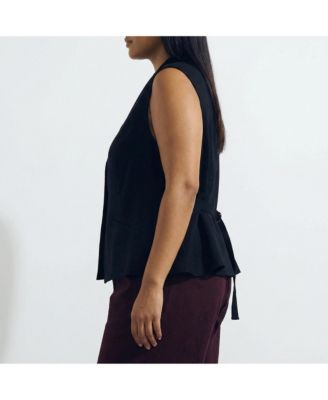 Plus Size Denim Look Vest