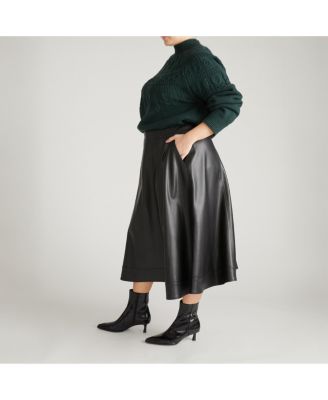 Women's Plus Size Plus Charlotte Leather Skirt