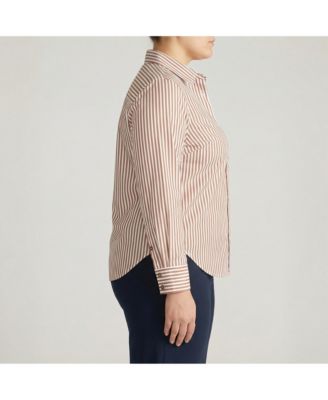 Women's Plus Size Elbe Popover Stretch Poplin Shirt
