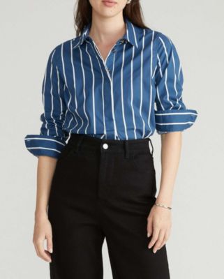 Plus Size Popover Stretch Poplin Shirt Classic Fit