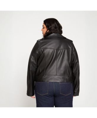 Plus Size Leeron Leather Moto Jacket