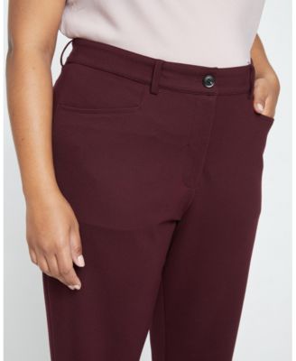 Plus Size Long Cigarette Ponte Pants