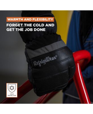 Men's Insulated 3-Finger Leather Mitts - Heavy-Duty, Water-Repellent, -30°F Comfort Rating, Durable Cold Weather Work Gloves