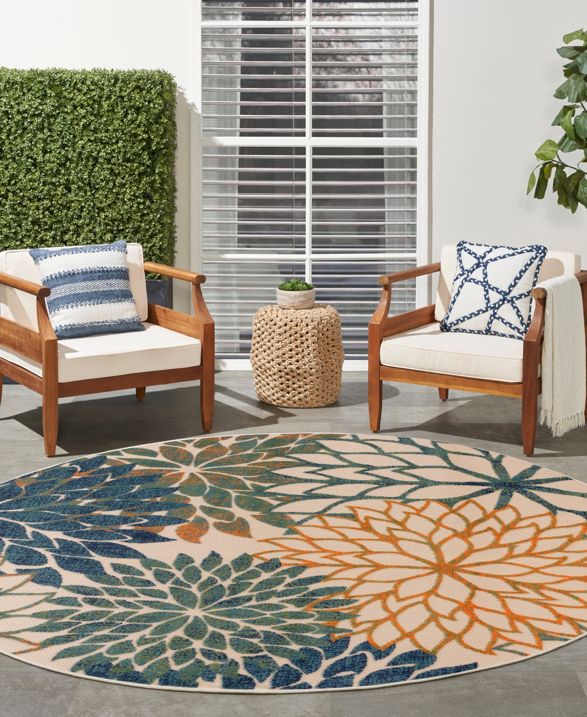 Nourison Home Aloha ALH05 5'3"x5'3" Round Area Rug