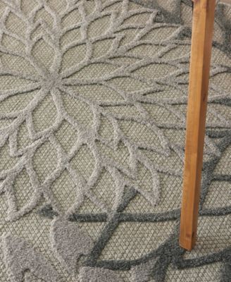 Aloha ALH05 Silver 3'6" x 5'6" Outdoor Area Rug