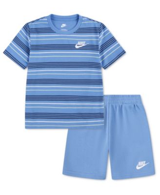 Boys' 4-7 Striped Short-Sleeve T-Shirt and French Terry Shorts, 2-Piece Set