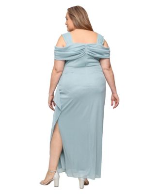 Plus Size Draped Cold-Shoulder Dress