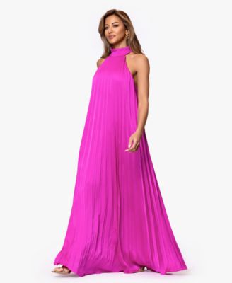 Women's Pleat Detail Ball Gown Dress