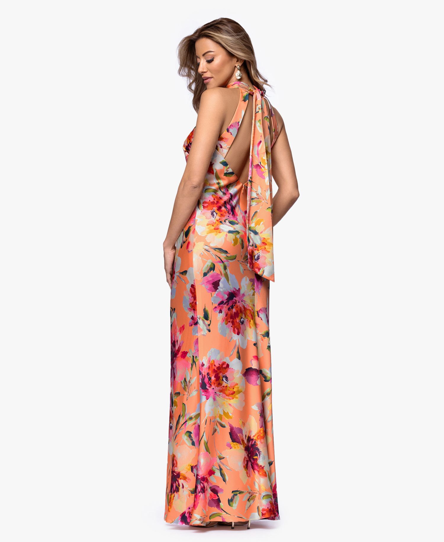 Women's Printed High-Neck Maxi Dress