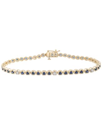 Blue Sapphire (2 ct. t.w.) and Diamond Accent Bracelet in 10k Yellow Gold