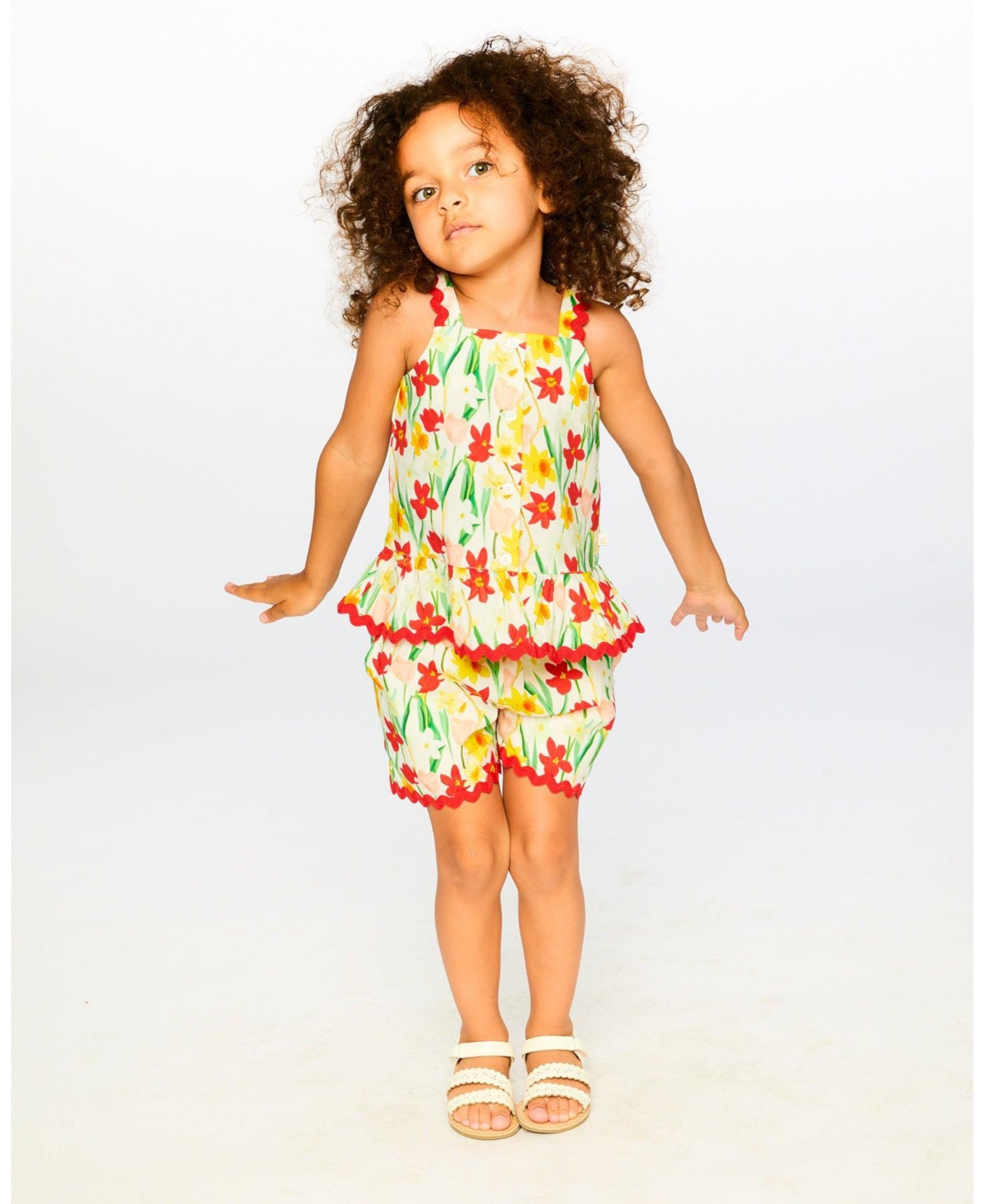 Deux par Toddler Girls Daffodil Print Viscose Shorts