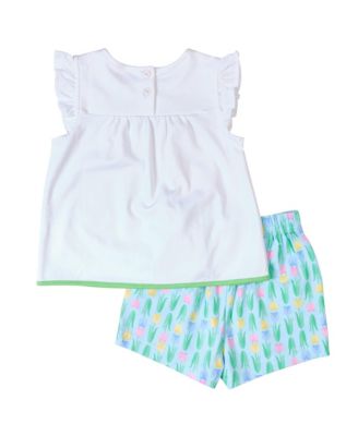 Toddler Girls Printed Knit Short Set