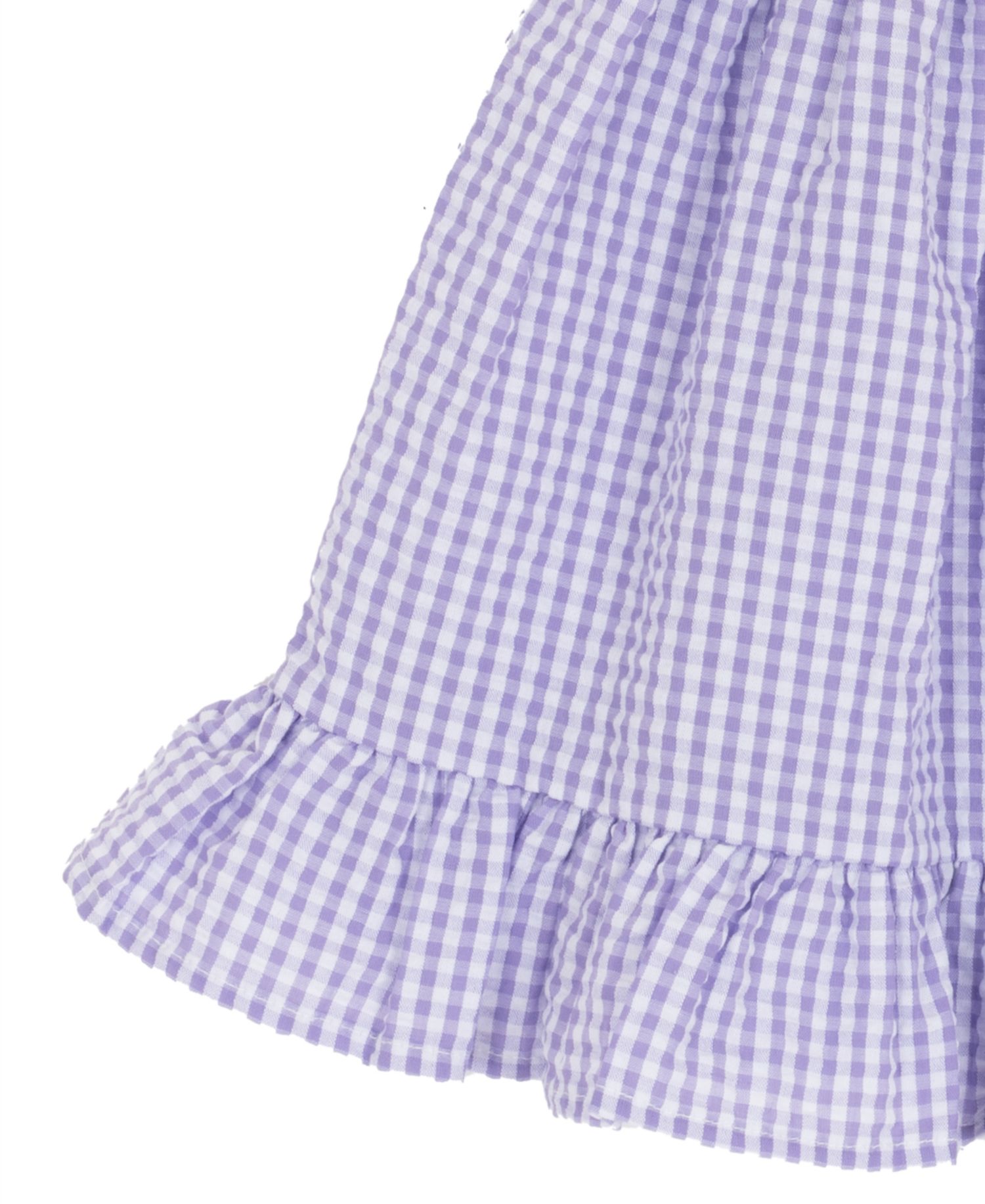 Baby Girls' Lilac Scalloped Seersucker Square Neck Dress and Panty, 2-Piece Set