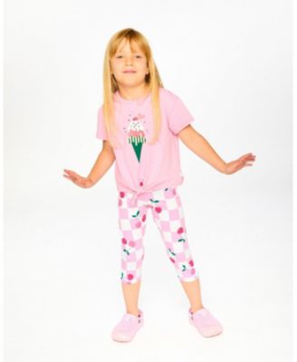 Girl Cotton Jersey Capri Printed Cherries - Child