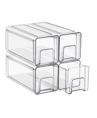 Small Stackable Storage Drawers Case with Handles - for Bathroom, Closet, Pantry, Cabinet, Medicine & Baby Bottle Storage