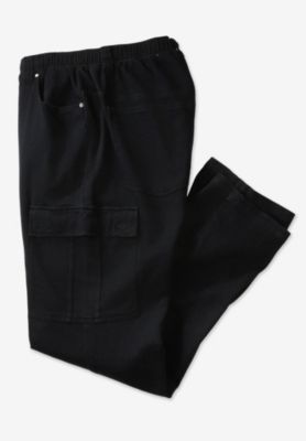 Big & Tall Relaxed Fit Cargo Denim Look Sweatpants