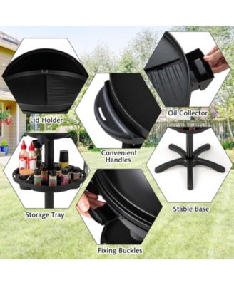 Electric BBQ Grill 1200W Indoor Outdoor Grill with 2-Zone Non-Stick Grilling Plate