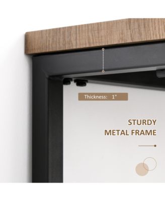 Rustic Industrial Bar Table with Metal Legs & Large Tabletop for Home Bar