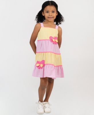 Girls' 2T-6X Tiered Seersucker Dress