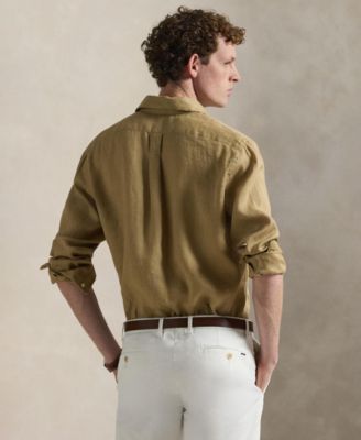 Men's Classic-Fit Linen Collared Shirt