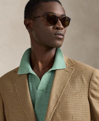 Men's Short-Sleeve Textured Sweater Polo Shirt