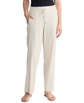 Women's Linen-Blend Pull-On Pants