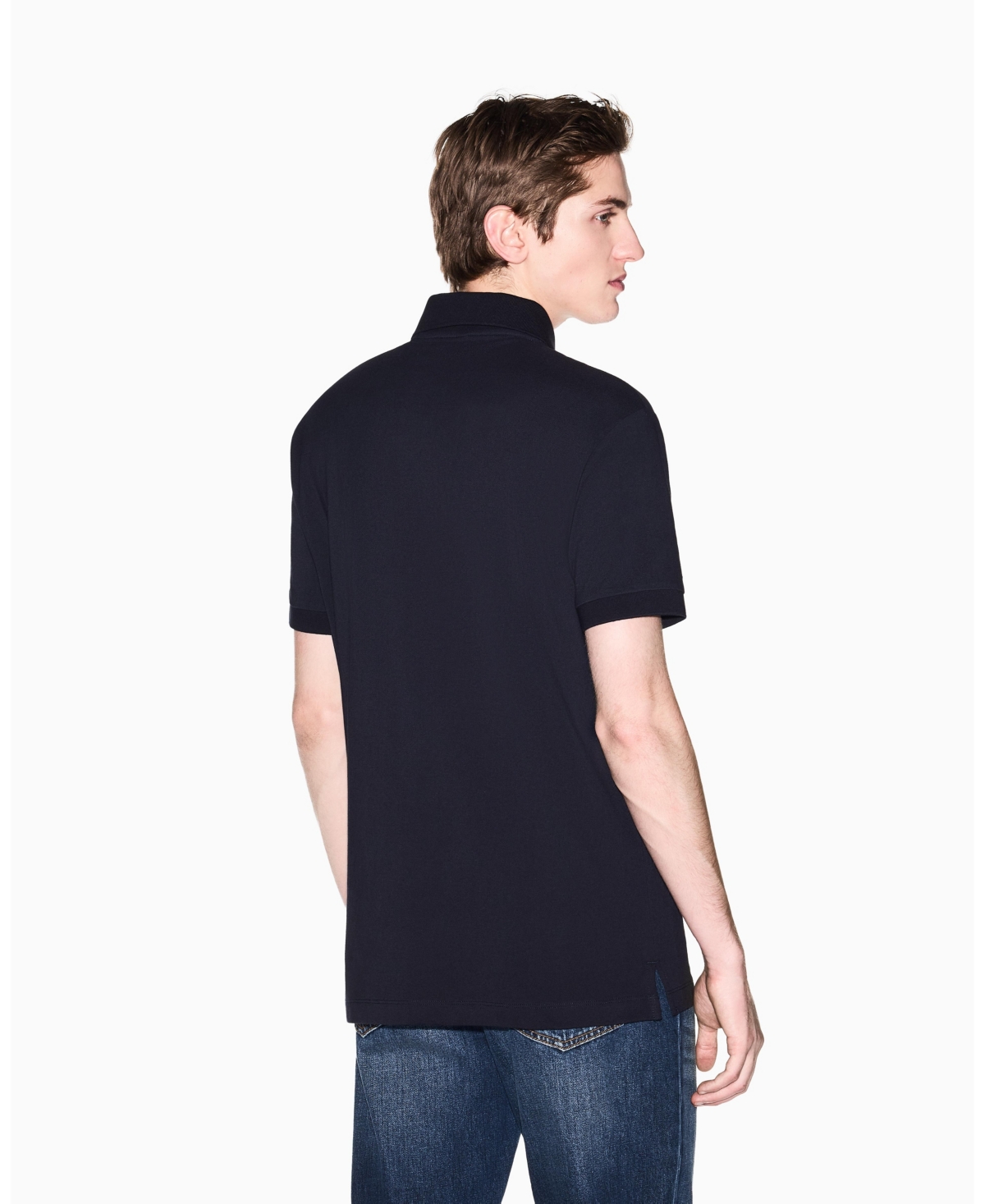 A|X Armani Exchange Men's White Edition Short Sleeve Pique Polo Shirt