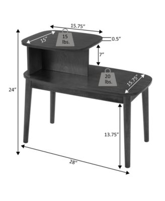 15.75" Wood Maxwell Mid-Century 2-Tier Chairside End Table