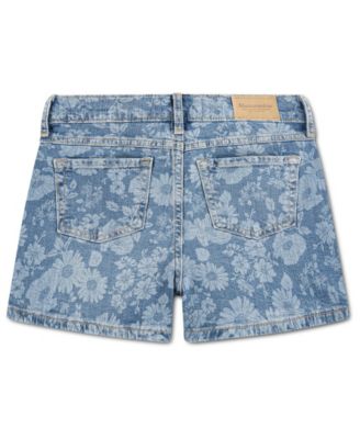 Girls’ High Rise Relaxed Floral Denim Shorts