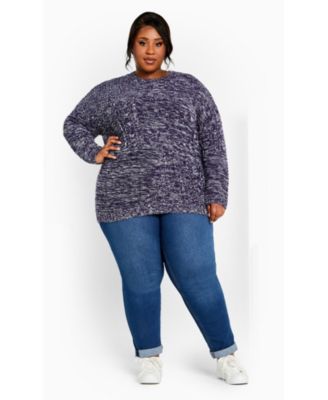 Women's Plus Size Charli Drop Shoulder Cable Sweater