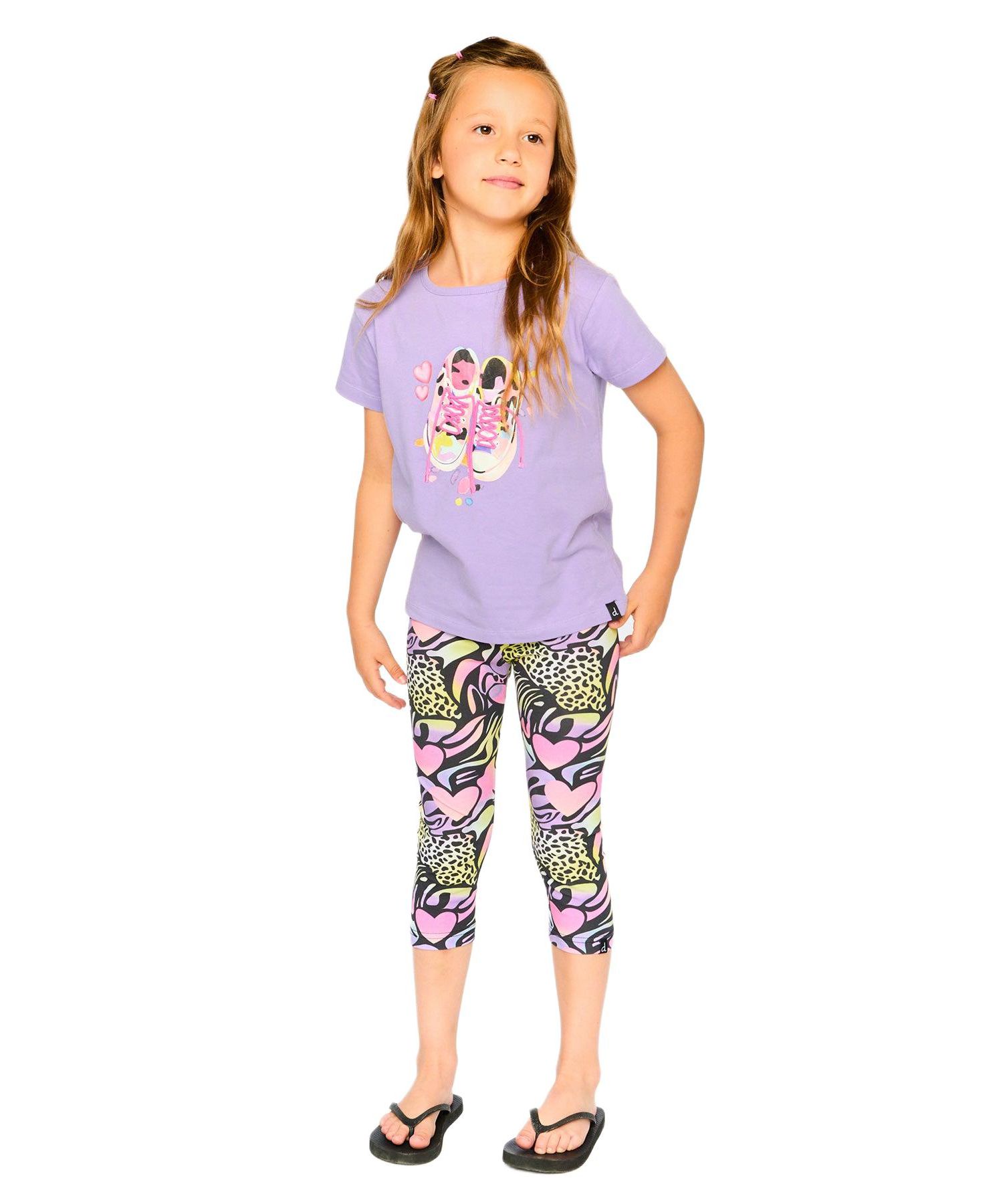 Toddler Girls Cotton Jersey Capri Printed