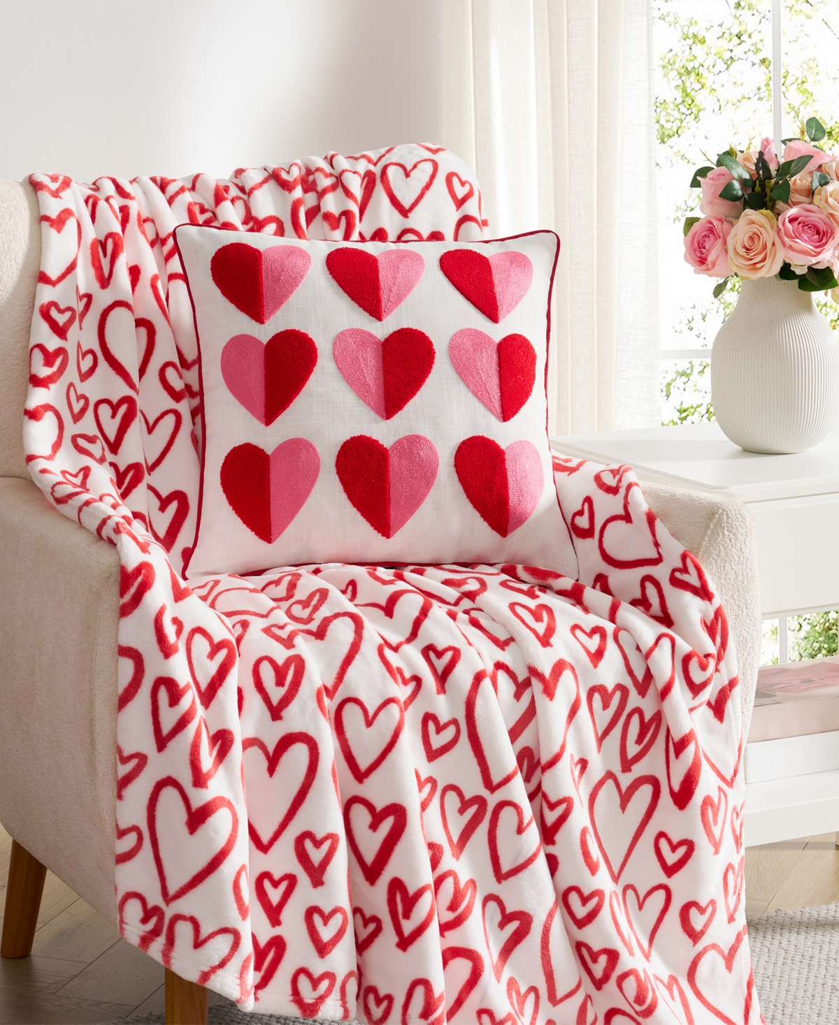 Hallmark Heart Cotton Slub Decorative Pillow, 18" x 18"