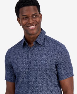 Men's Short-Sleeve Perfect Leaf Button-Up Shirt