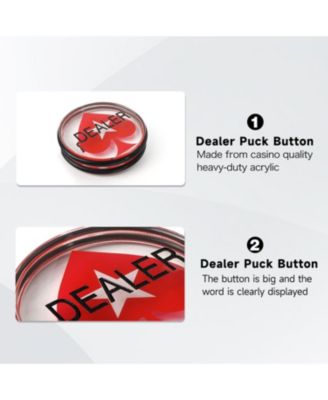 1-Pack 3" Double-Sided Casino Grade Clear Acrylic Poker Dealer Puck Button for Gambling Card Games