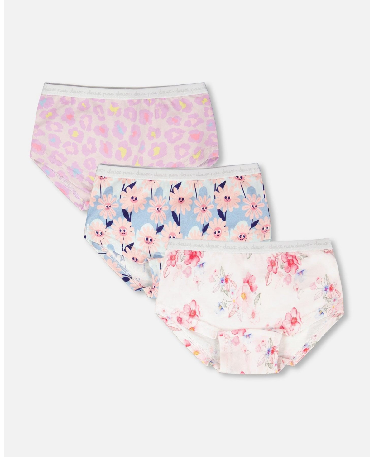 Draft - Deux par Girl Printed Boyshort Panties (Pack Of 3) Cotton Toddler|Child