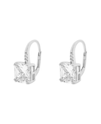 Pave Drop Sq CZ Studs