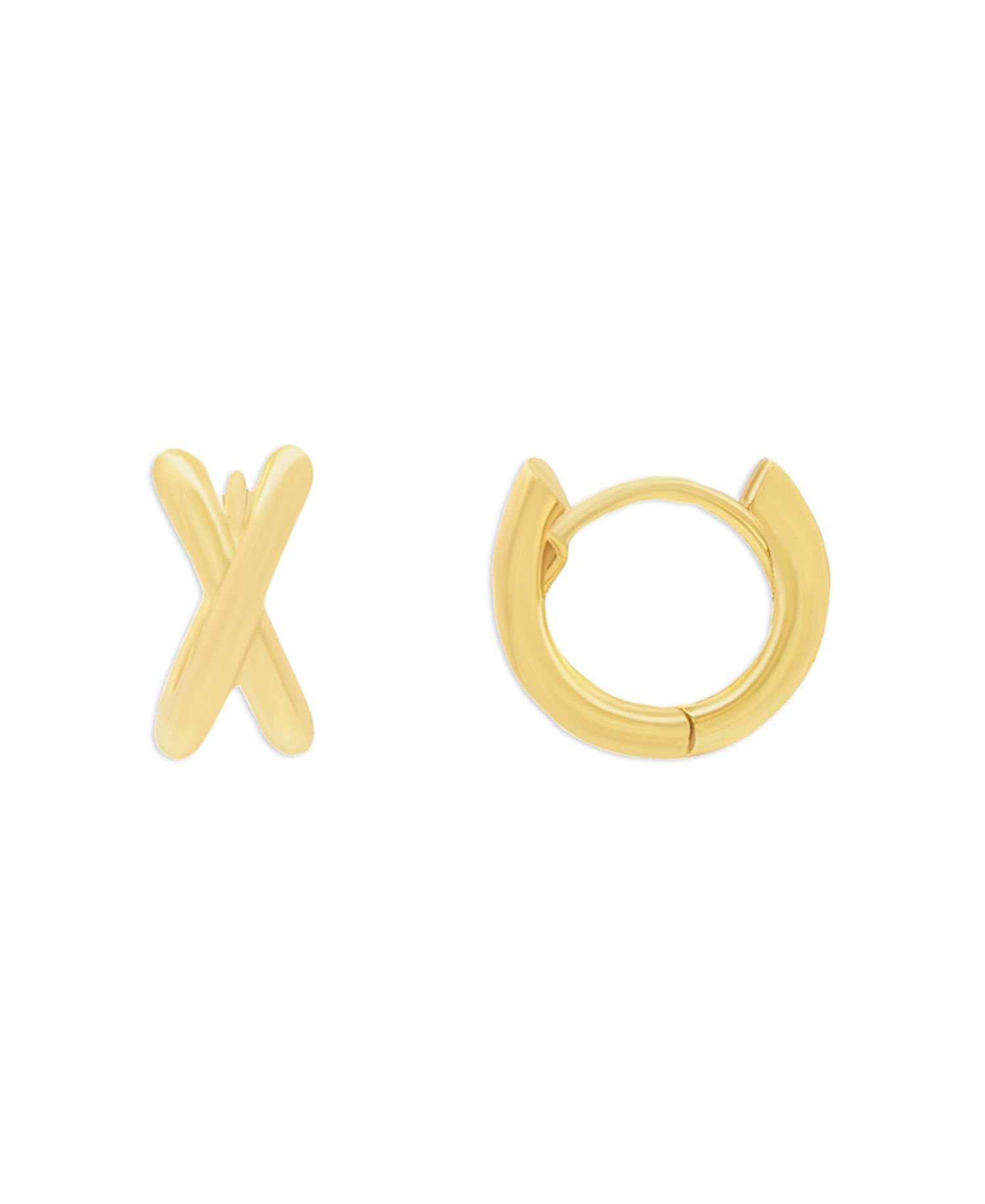 Sterling Silver Openwork X Hoop Earring