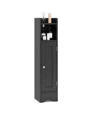 Slim Bathroom Corner Storage Cabinet with 1 Door and Adjustable Shelves