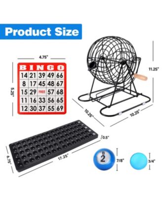 Deluxe Bingo Game Set with 8" Bingo Cage and Master Board, 75 Bingo Balls, 500 Chips, 50 Bingo Cards