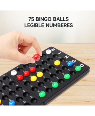 Deluxe Bingo Game Set with Bingo Cage and Master Board, 75 Bingo Balls, 150 Chips, 18 Bingo Cards