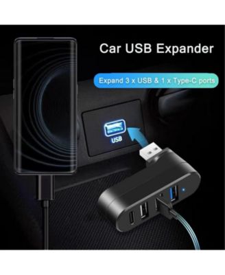 Rotatable 4 Port USB 3.0 Hub with 180° Swivel, 5Gbps SuperSpeed & USB C PD In Port